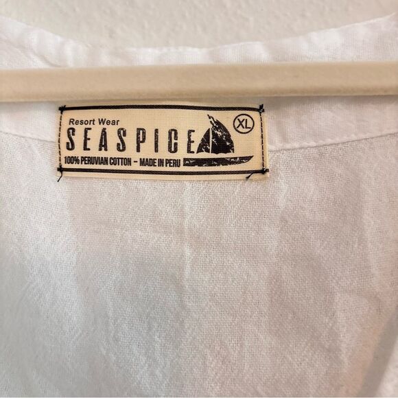 Seaspice Peruvian Cotton Lovely White Beach Cover Up Dress XL - Picture 3 of 4